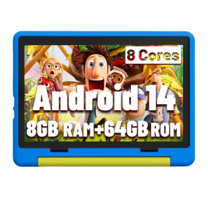 Jeazans Kids Tablet｜Upgraded Android 14 Tablet 10 inch for Kids with Protective Case